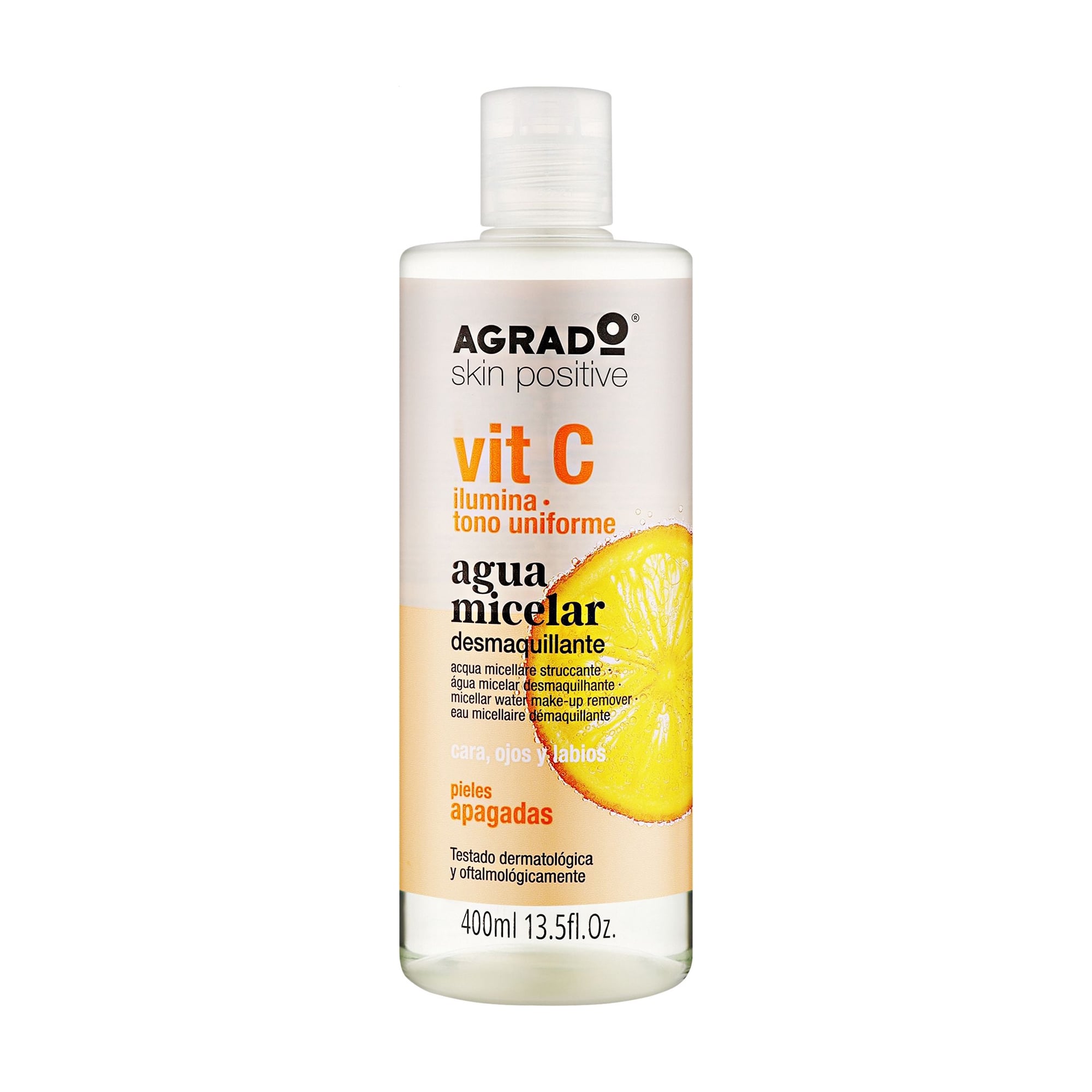Міцелярна вода для зняття макіяжу Agrado Skin Positive Vitamin C Micellar Water Make-Up Remover з вітаміном С, 400 мл